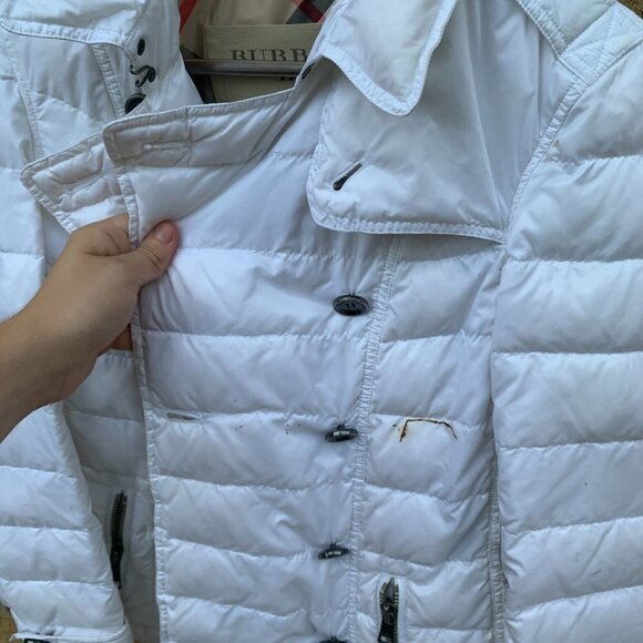 Burberry Goose Down Novacheck Puffer Jacket Medium White - Picture 6 of 16
